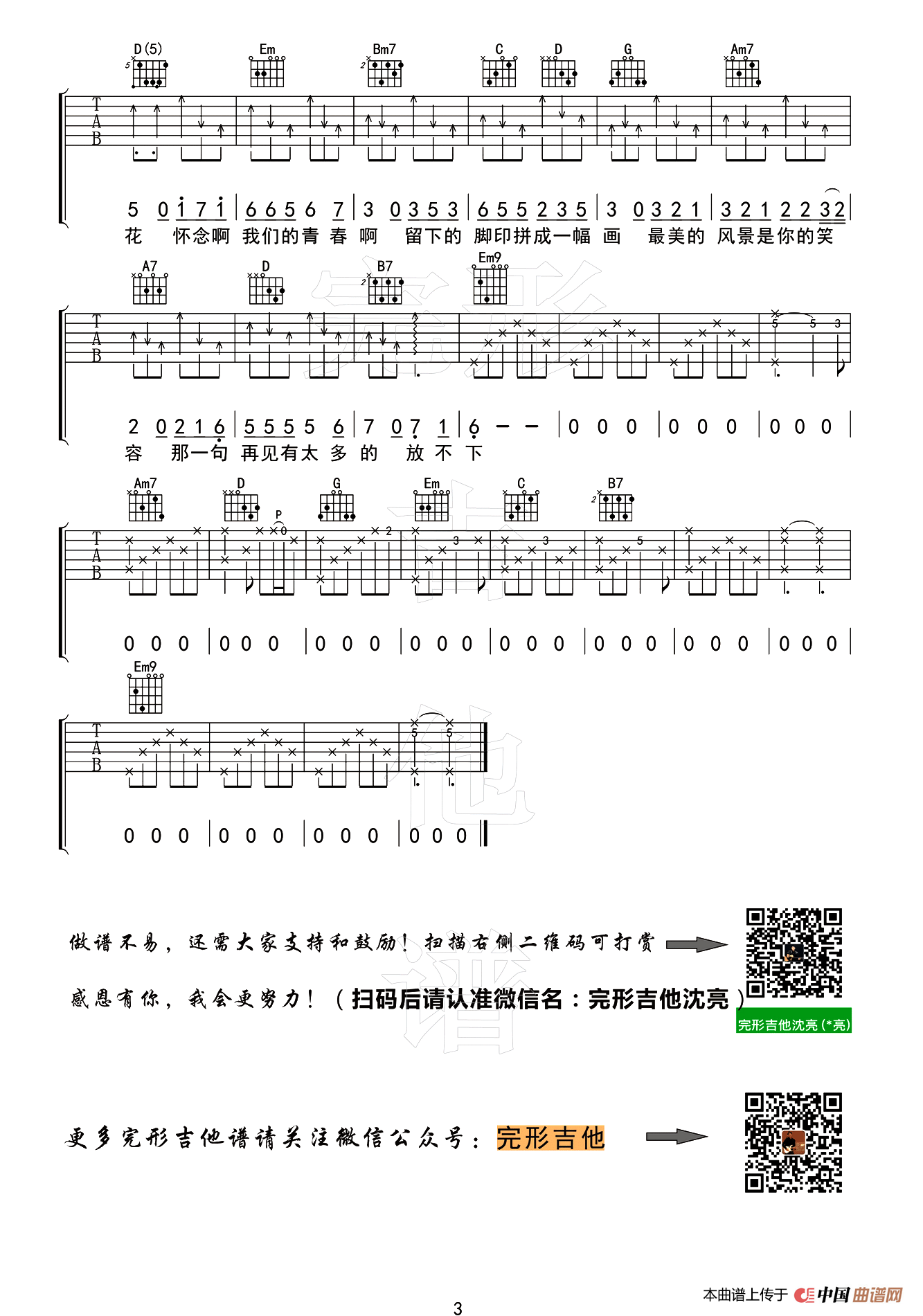 怀念青春（沈亮编配版）