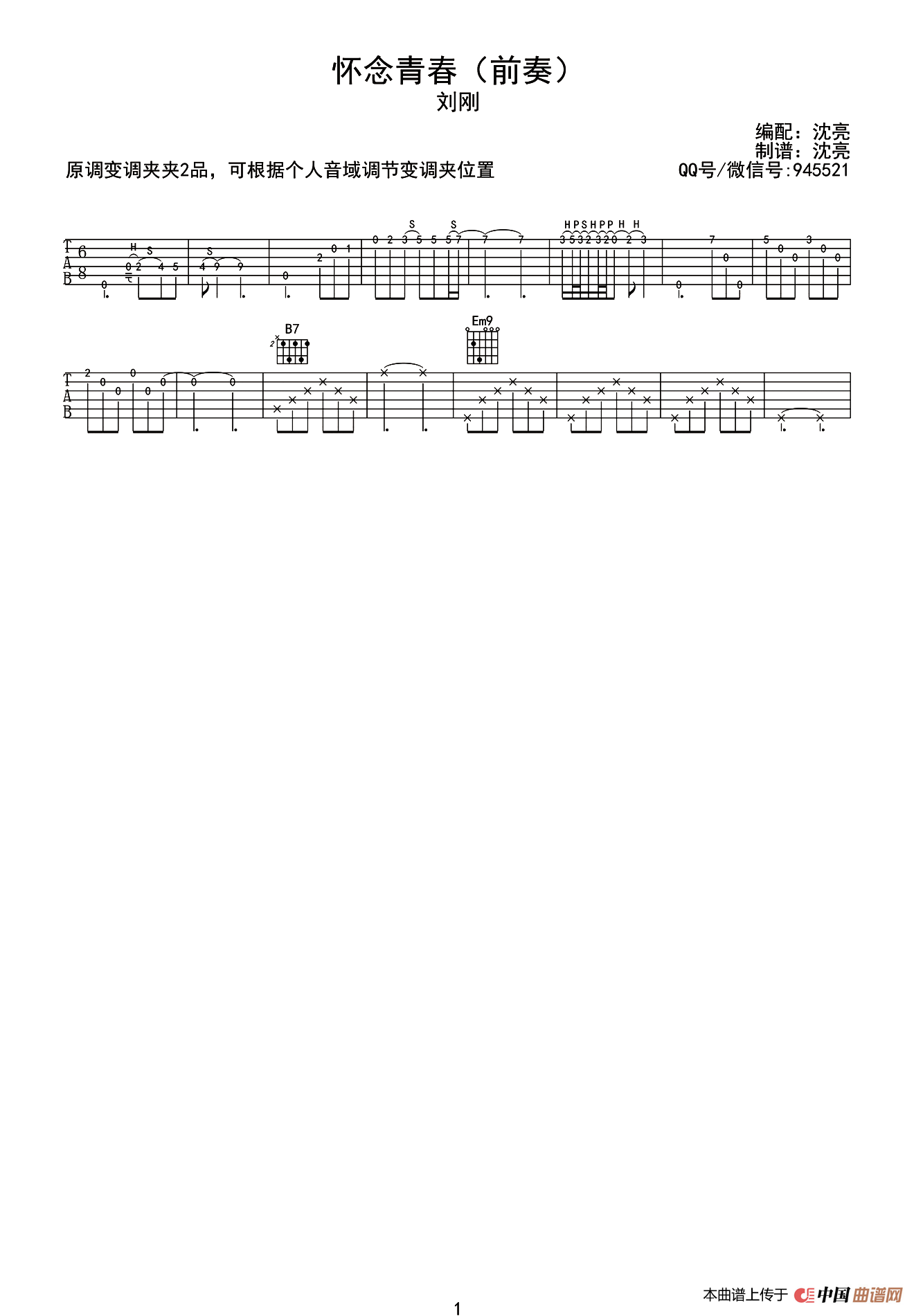 怀念青春（沈亮编配版）