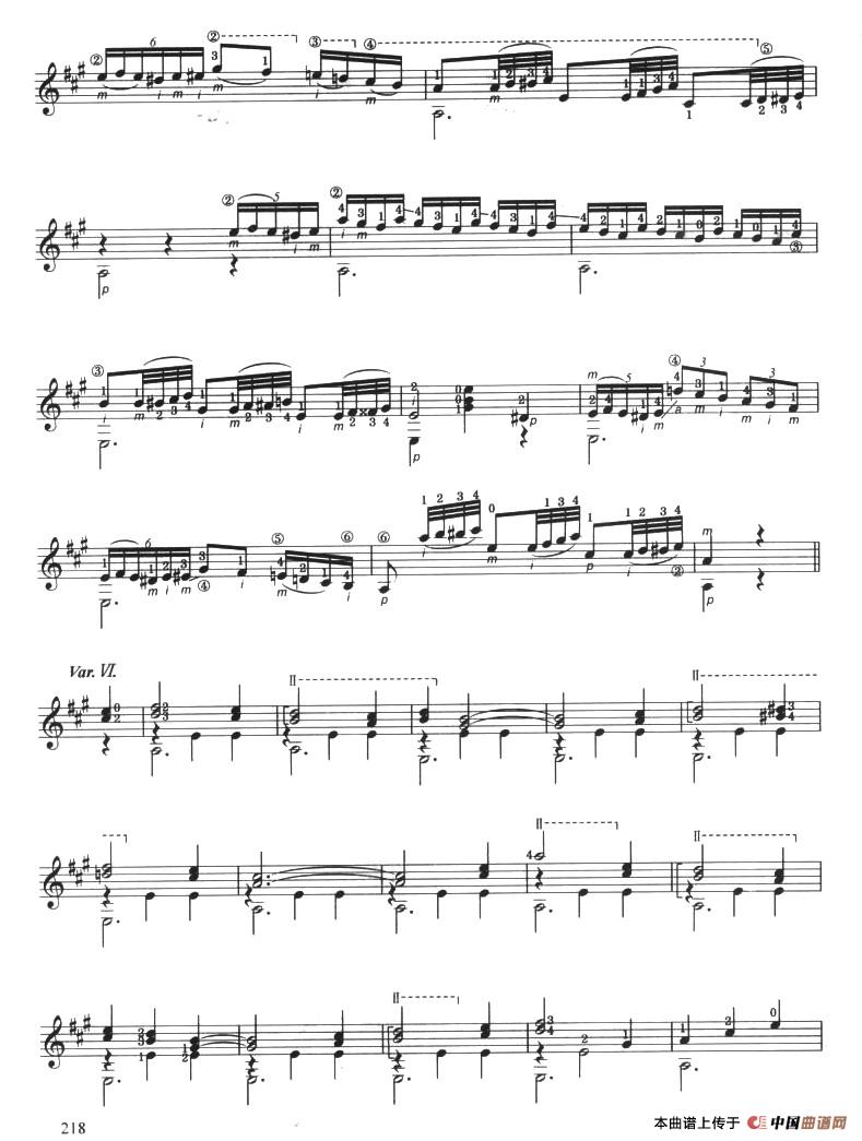 古典吉他考级十级外国乐曲A组（3、威尼斯狂欢节主题与变奏）