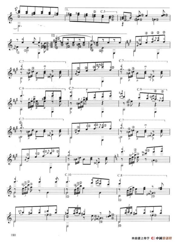 古典吉他考级九级外国乐曲B组（1、西班牙小夜曲）