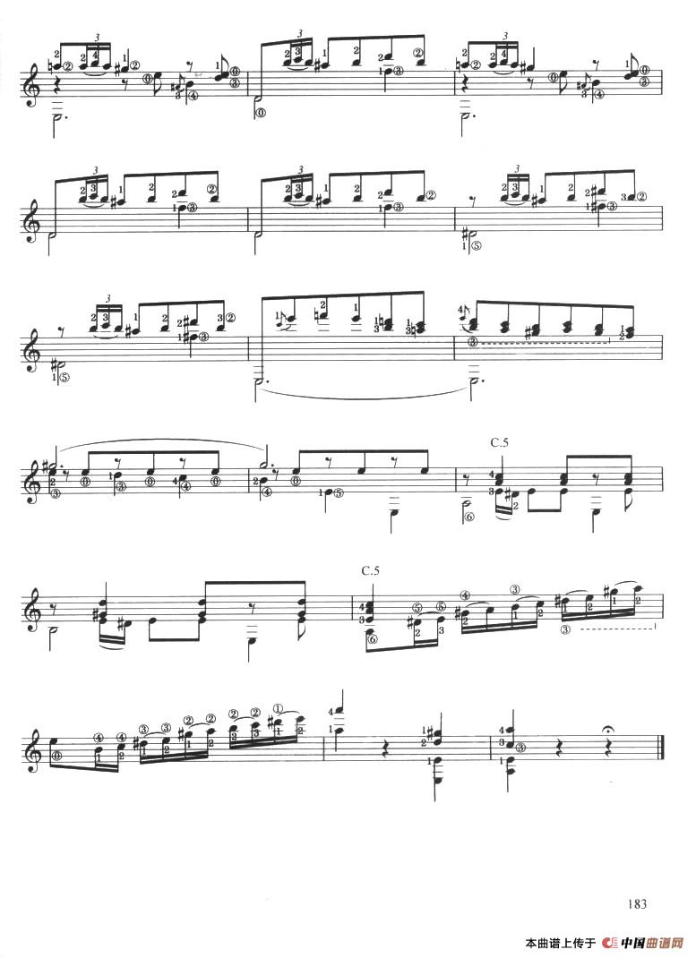 古典吉他考级九级外国乐曲B组（1、西班牙小夜曲）