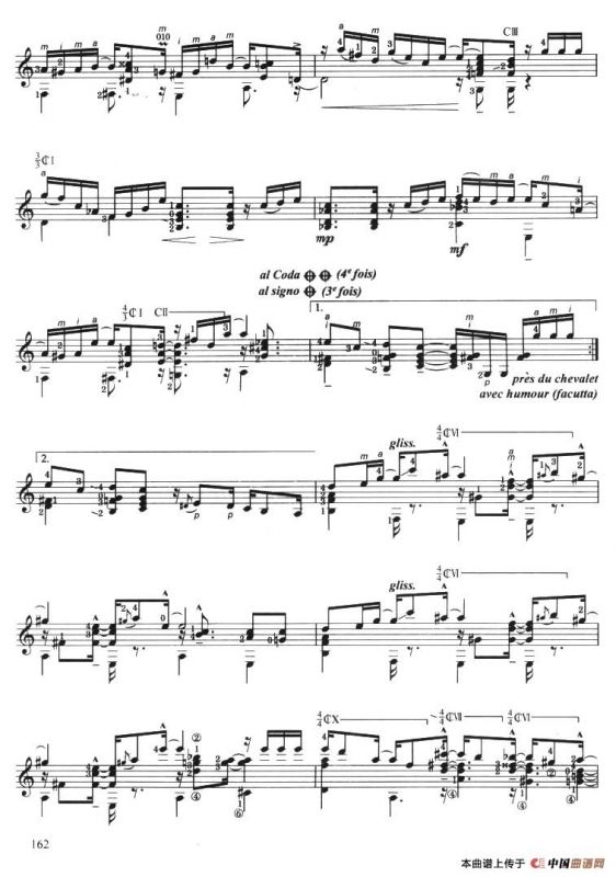 古典吉他考级八级外国乐曲C组（3、三个阿拉伯人）