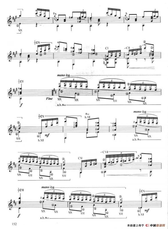 古典吉他考级八级外国乐曲B组（2、晨歌）