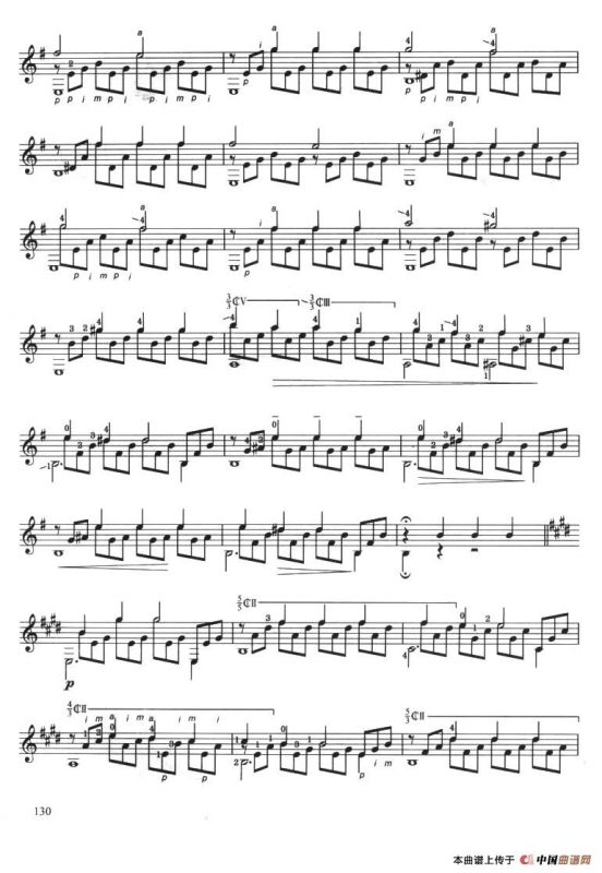 古典吉他考级八级练习曲（2首）