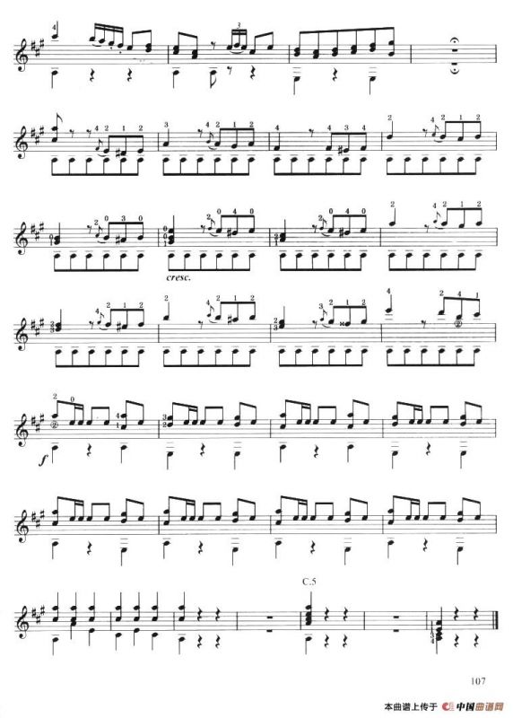 古典吉他考级七级外国乐曲A组（3、玛祖卡舞曲）