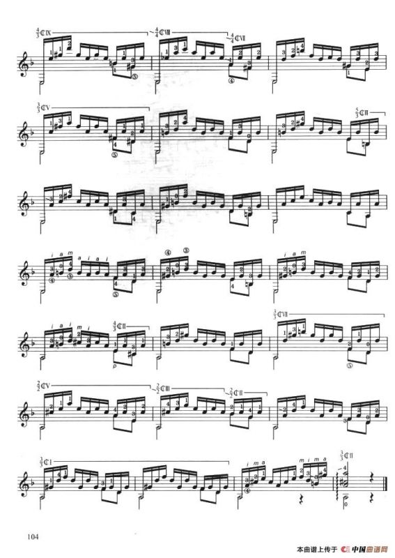 古典吉他考级七级外国乐曲A组（2、前奏曲）