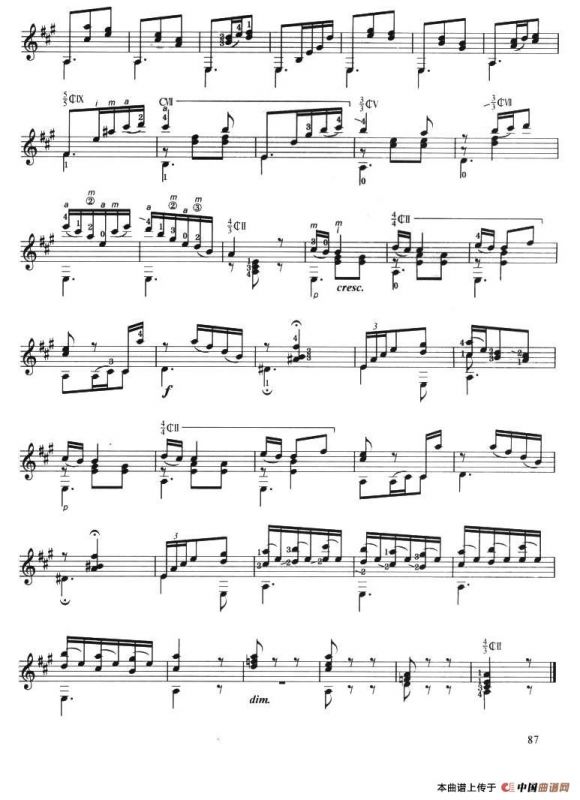 古典吉他考级六级外国乐曲B组（4首）