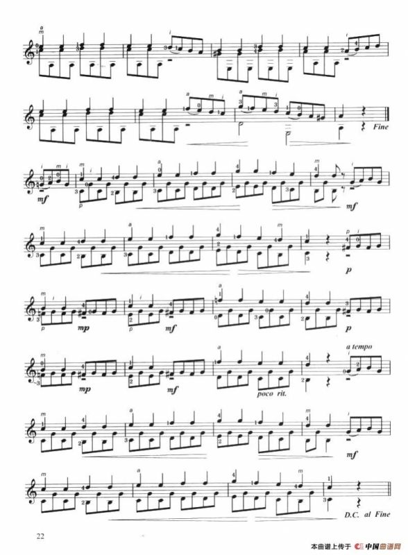 古典吉他考级二级外国乐曲C组（4首）