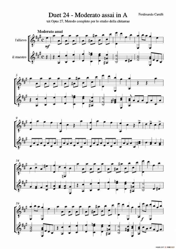 Metodo Completo Op.27-3（古典吉他二重奏练习·24）