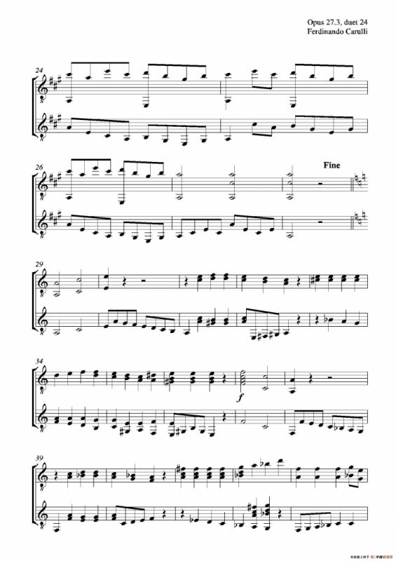 Metodo Completo Op.27-3（古典吉他二重奏练习·24）