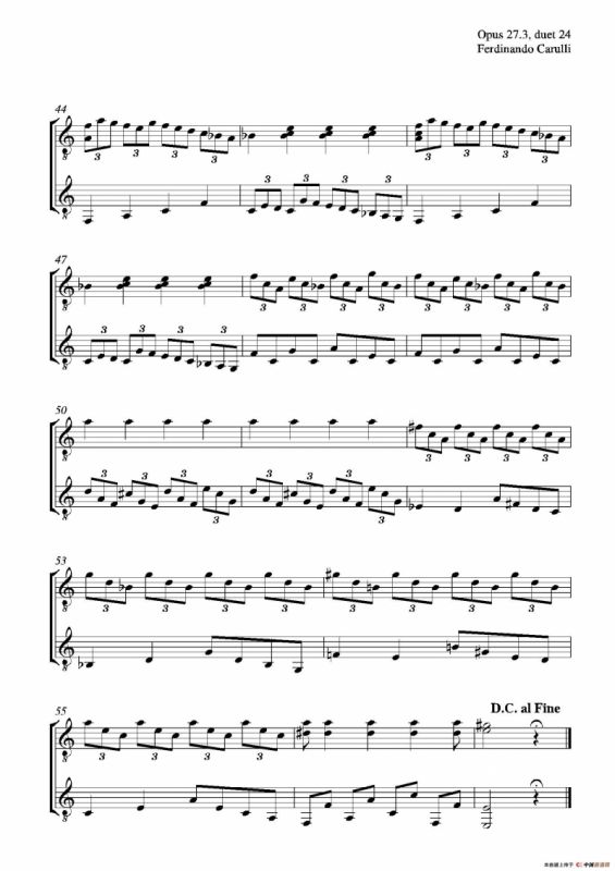 Metodo Completo Op.27-3（古典吉他二重奏练习·24）