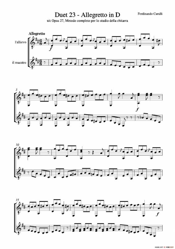 Metodo Completo Op.27-3（古典吉他二重奏练习·23）