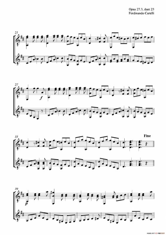 Metodo Completo Op.27-3（古典吉他二重奏练习·23）