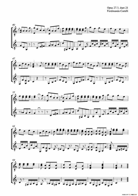 Metodo Completo Op.27-3（古典吉他二重奏练习·21）