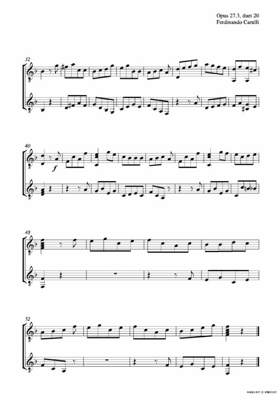 Metodo Completo Op.27-3（古典吉他二重奏练习·20）