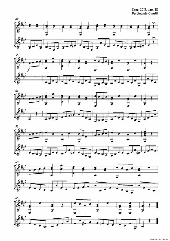 Metodo Completo Op.27-3（古典吉他二重奏练习·18）