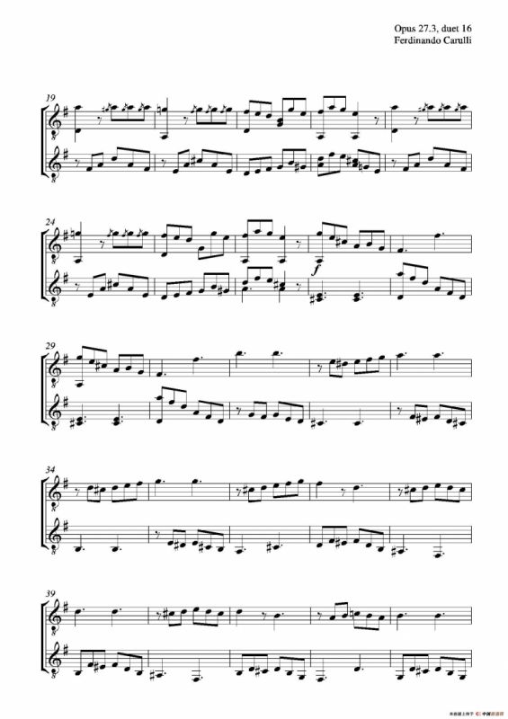 Metodo Completo Op.27-3（古典吉他二重奏练习·16）