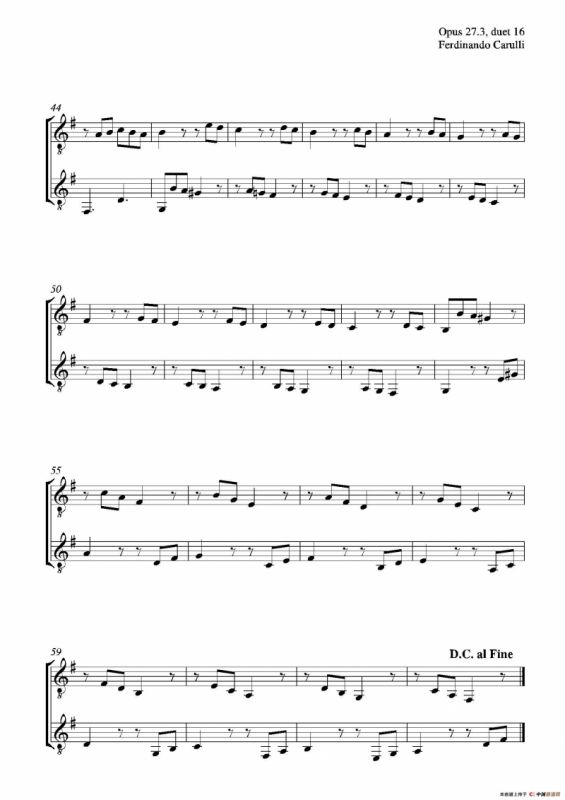 Metodo Completo Op.27-3（古典吉他二重奏练习·16）