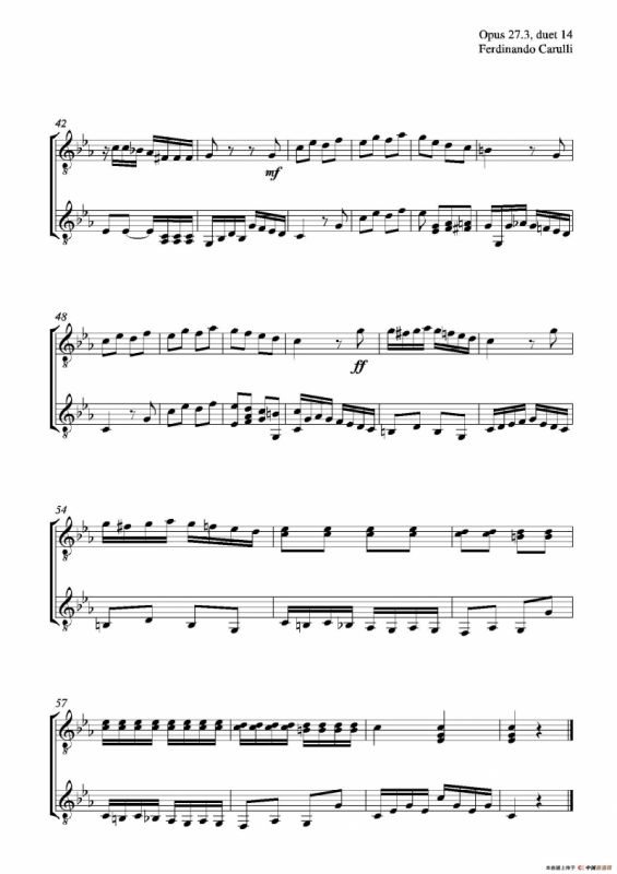 Metodo Completo Op.27-3（古典吉他二重奏练习·14）