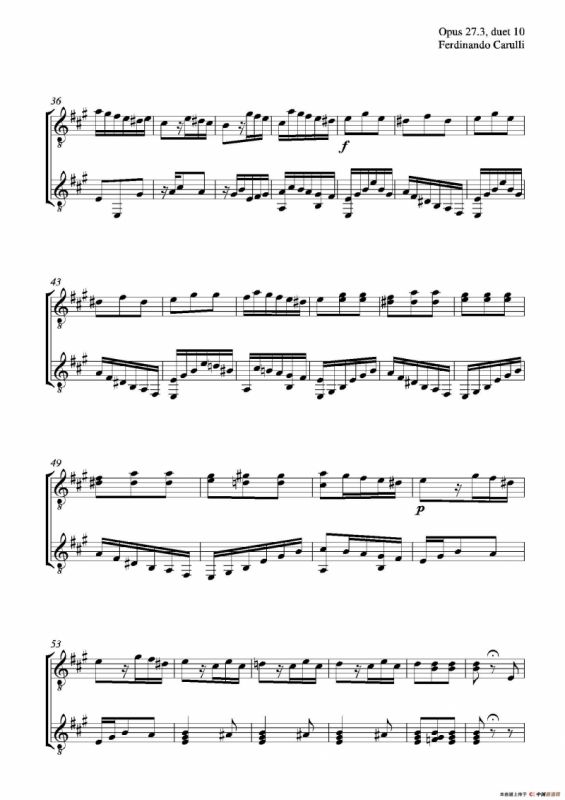 Metodo Completo Op.27-3（古典吉他二重奏练习·10）