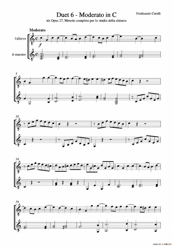 Metodo Completo Op.27-3（古典吉他二重奏练习·6）