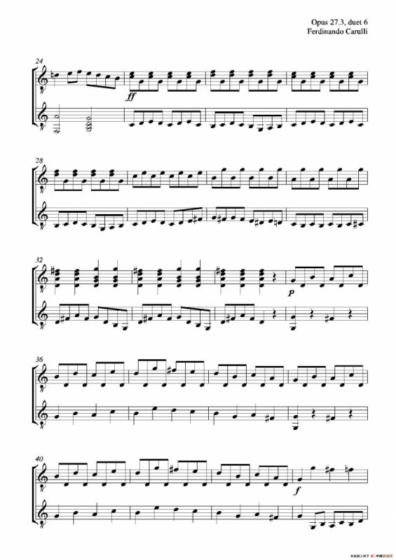 Metodo Completo Op.27-3（古典吉他二重奏练习·6）