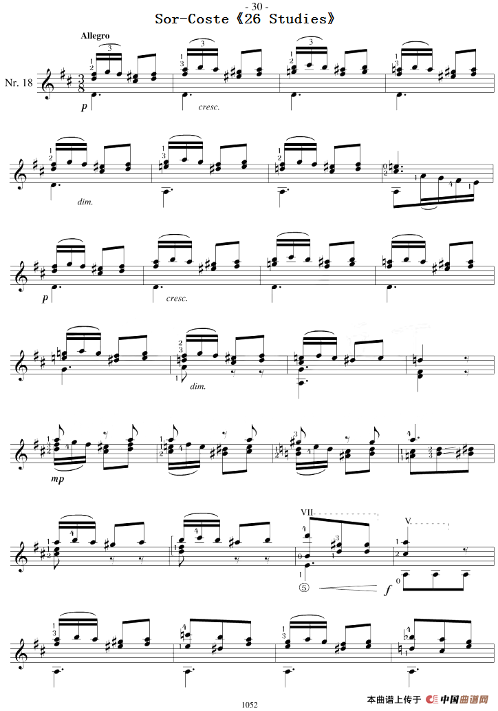 Sor-Coste《26 Studies》（STUDY 18）