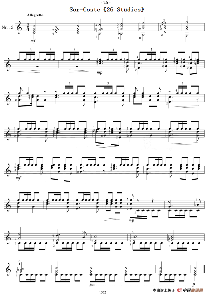 Sor-Coste《26 Studies》（STUDY 15）