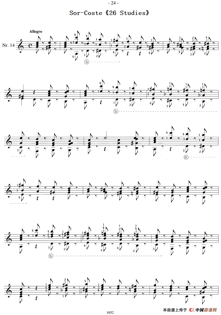 Sor-Coste《26 Studies》（STUDY 14）