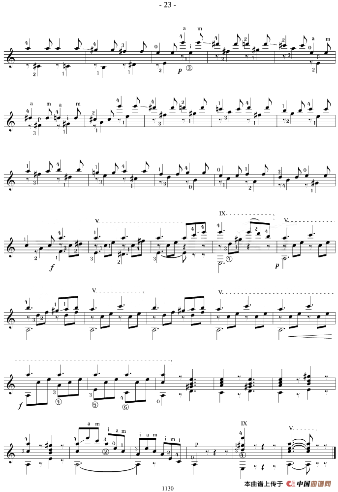 Napoleon Coste《25 Studies,Op.38》（STUDY 25）