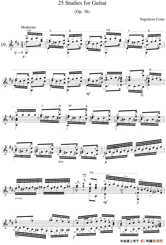Napoleon Coste《25 Studies,Op.38》（STUDY 19）