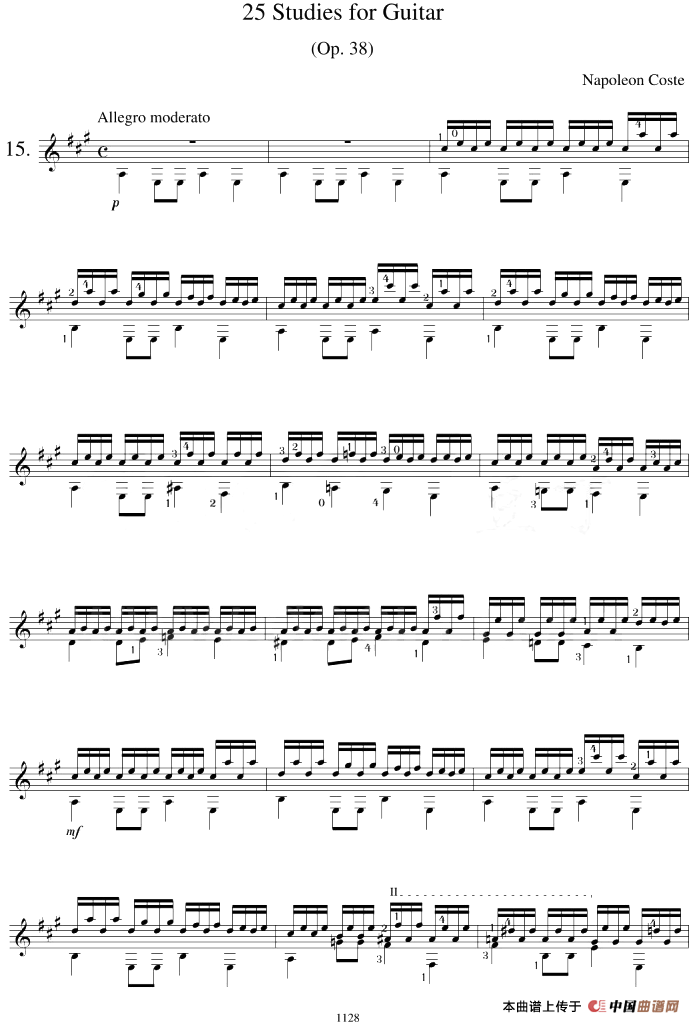 Napoleon Coste《25 Studies,Op.38》（STUDY 15）