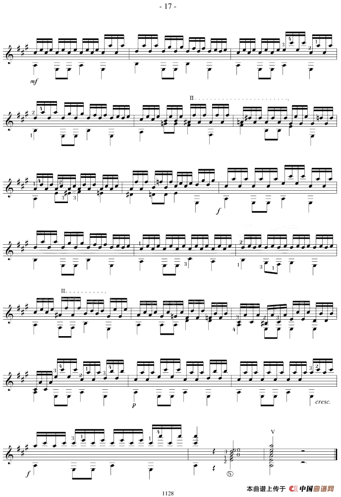 Napoleon Coste《25 Studies,Op.38》（STUDY 15）