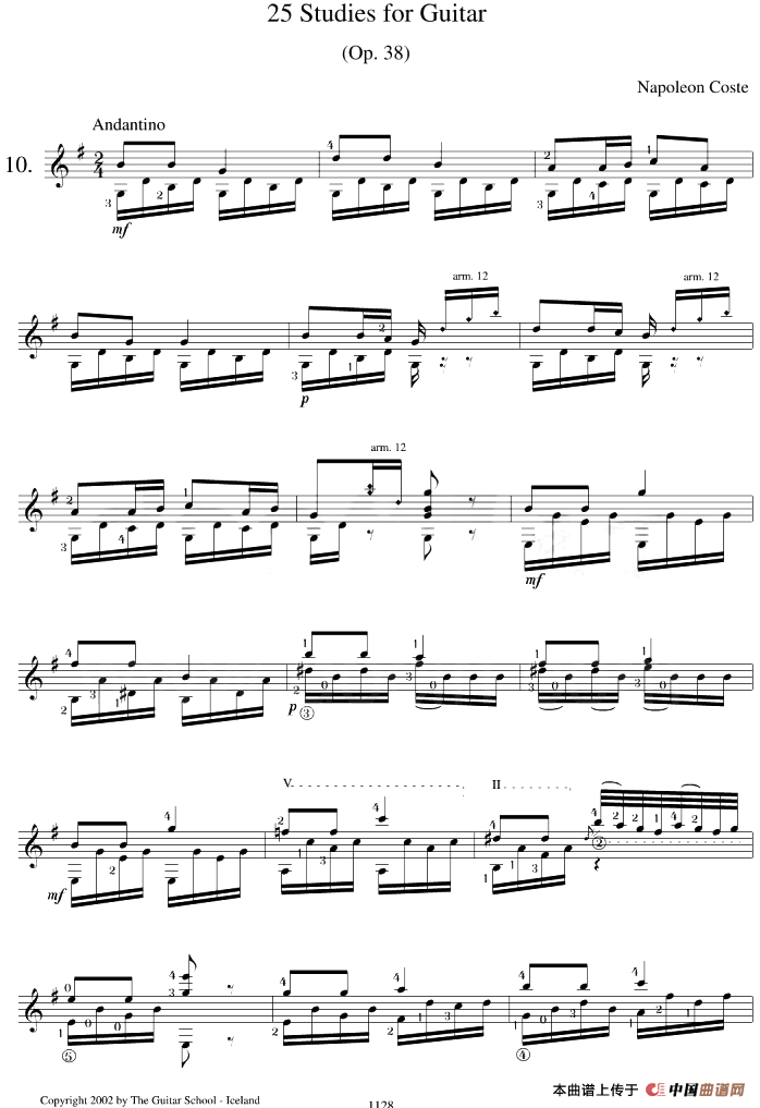 Napoleon Coste《25 Studies,Op.38》（STUDY 10）