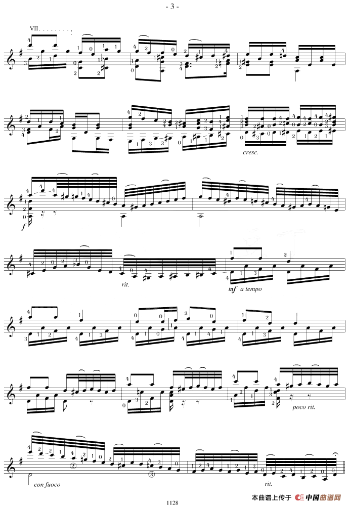 Napoleon Coste《25 Studies,Op.38》（STUDY 10）