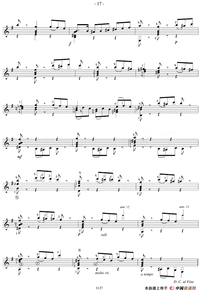 Napoleon Coste《25 Studies,Op.38》（STUDY 9）