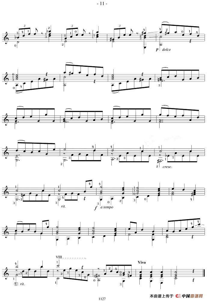 Napoleon Coste《25 Studies,Op.38》（STUDY 6）