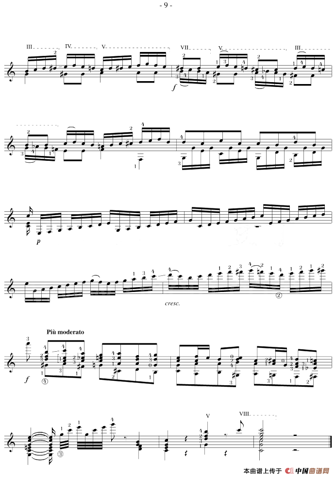 Napoleon Coste《25 Studies,Op.38》（STUDY 5）