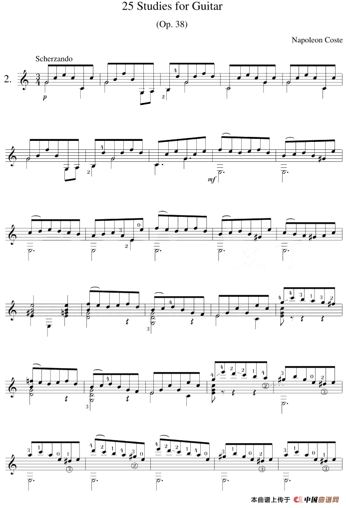 Napoleon Coste《25 Studies,Op.38》（STUDY 2）