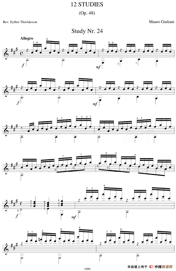 Mauro Giuliani《12 Studies,Op.48》（STUDY 24）