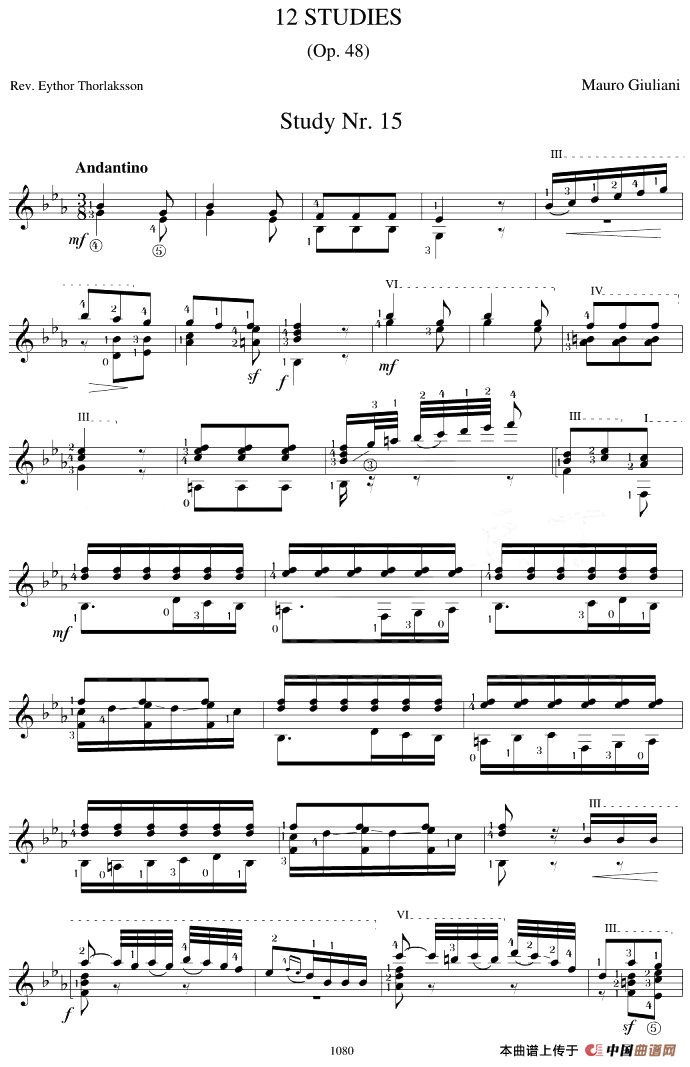 Mauro Giuliani《12 Studies,Op.48》（STUDY 15）