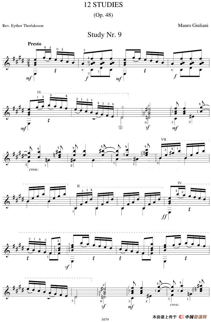 Mauro Giuliani《12 Studies,Op.48》（STUDY 9）