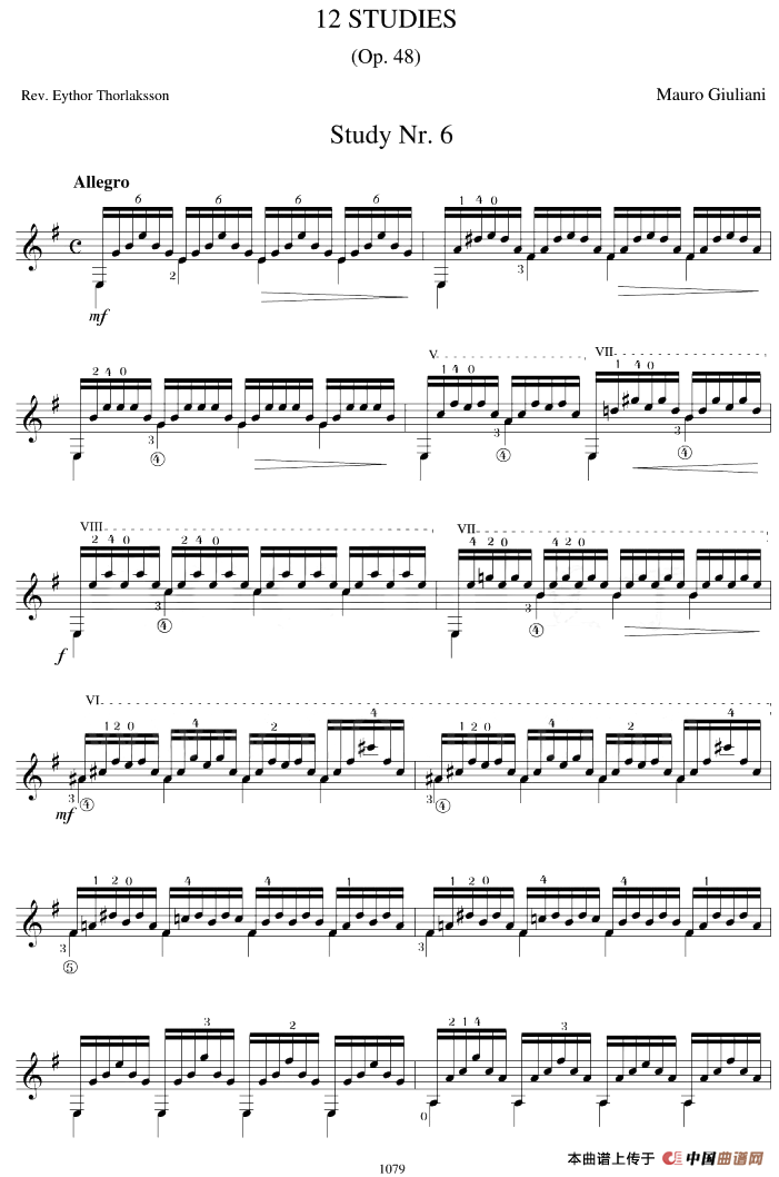 Mauro Giuliani《12 Studies,Op.48》（STUDY 6）
