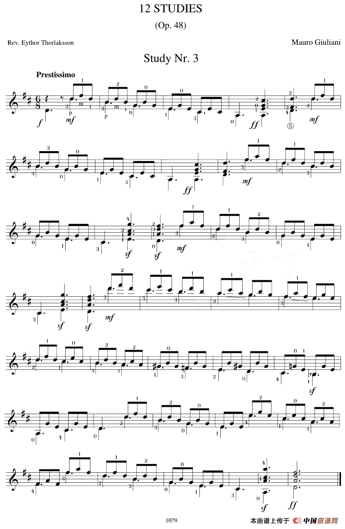 Mauro Giuliani《12 Studies,Op.48》（STUDY 3）