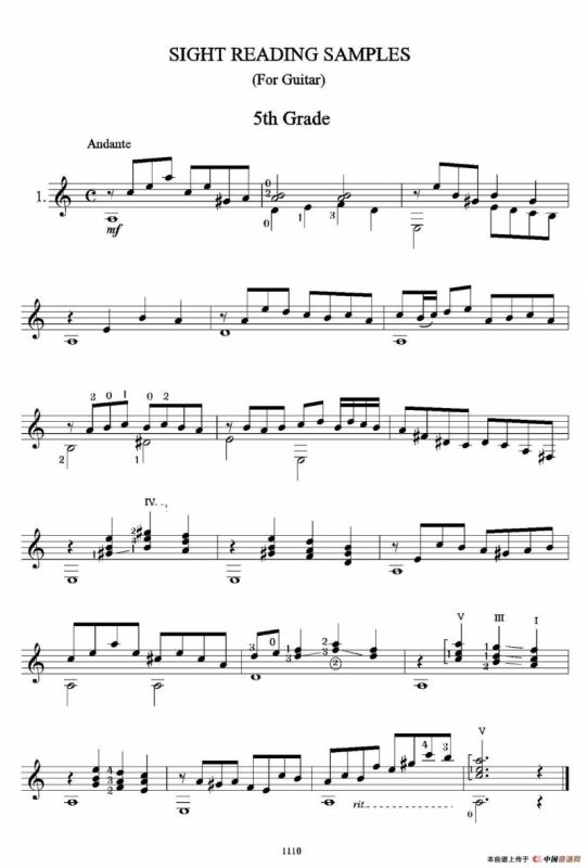 古典吉他视奏8首（5）