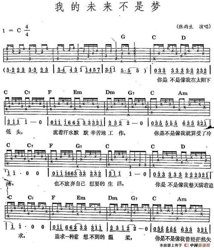 民族吉他弹唱：我的未来不是梦