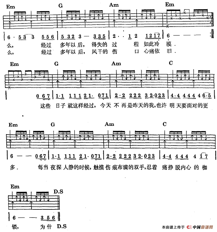 民族吉他弹唱：多年以后