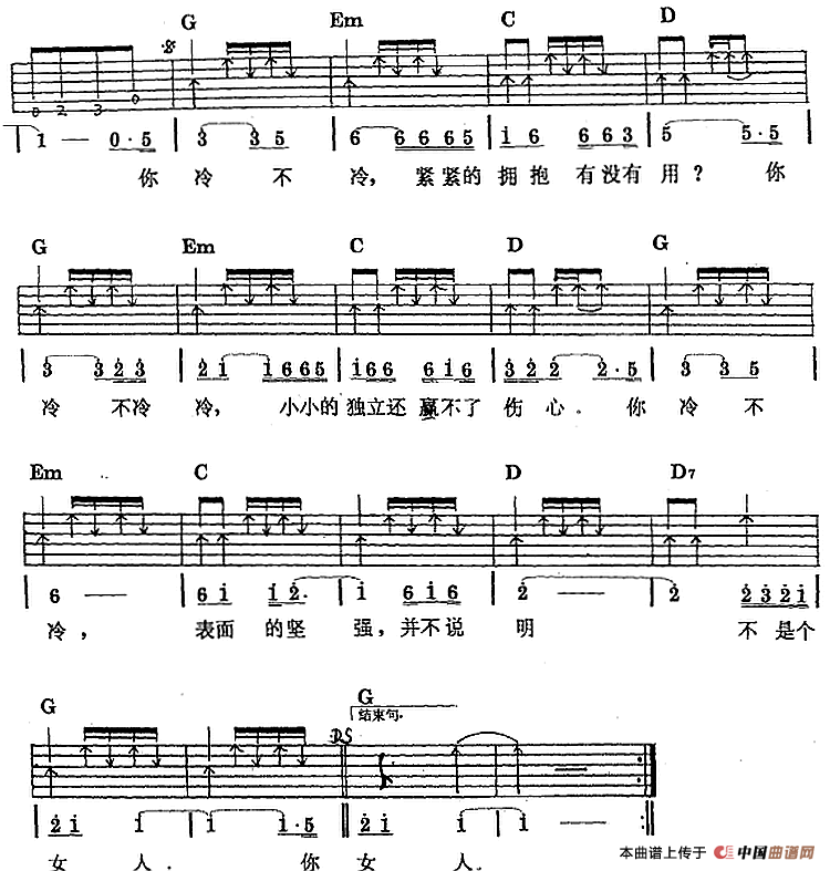 民族吉他弹唱：你冷不冷