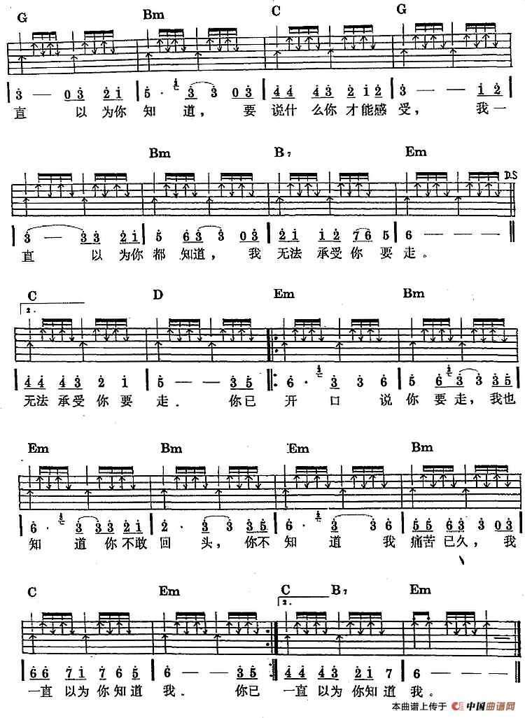 民族吉他弹唱：我一直以为你知道