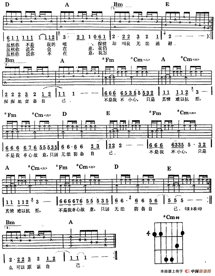 民族吉他弹唱：不是我不小心